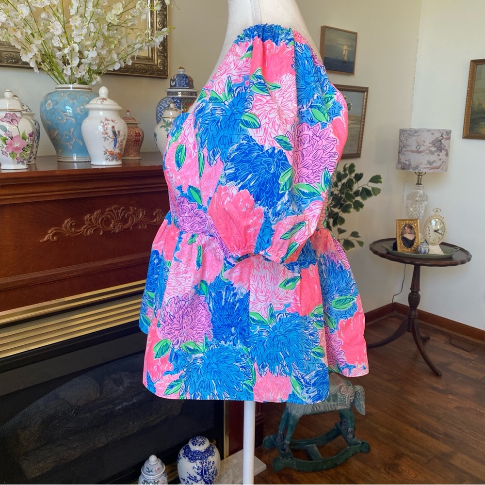 Lilly Pulitzer • Kay Babydoll Top • Beach House Blooms • Size 16 • NWT - Picture 4 of 8